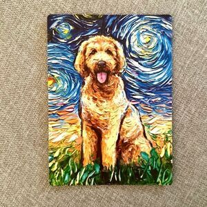 Goldendoodle Van Gogh Starry Night Magnet